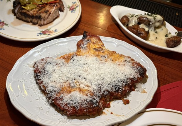 The veal parm at Florence Supper Club in Denver is as big as your face. (Sara Rosethal/Special to The Denver Post)
