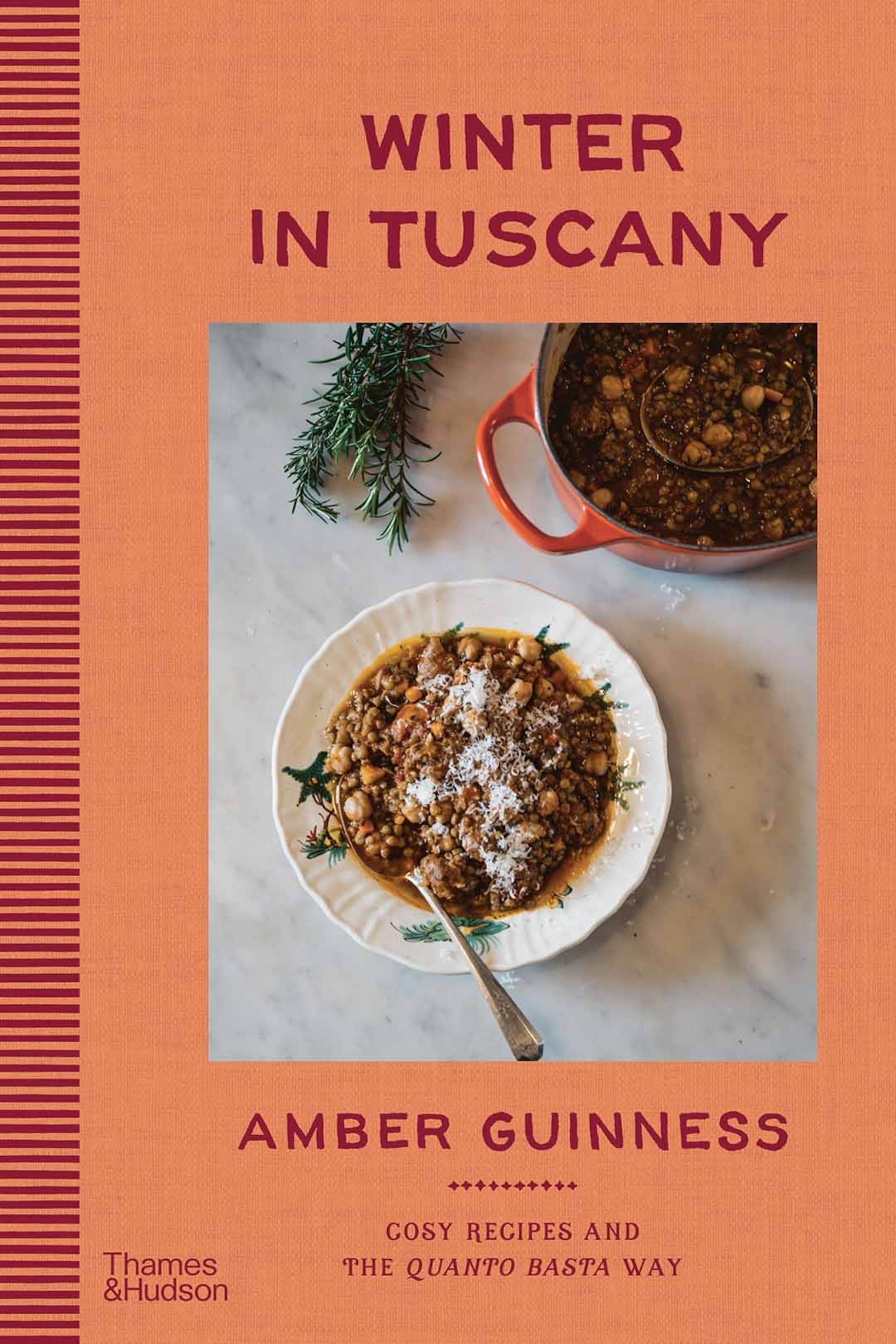 A cookbook cover with a picture of a nicely arranged, rustic plate of pasta and simple headings.