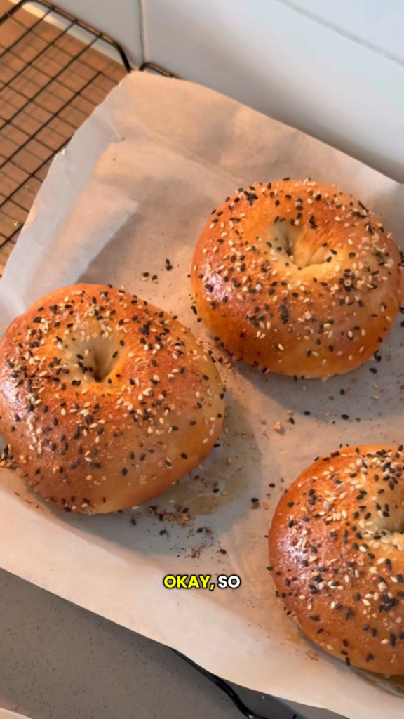 Homemade sourdough bagels