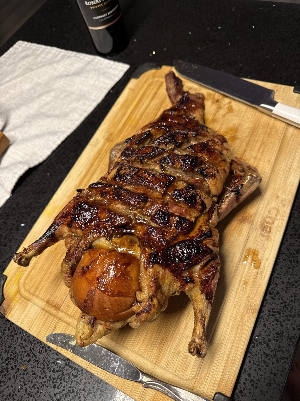 2 Bottles of Red + 4 Tequila Shots = Entire Roast Duck