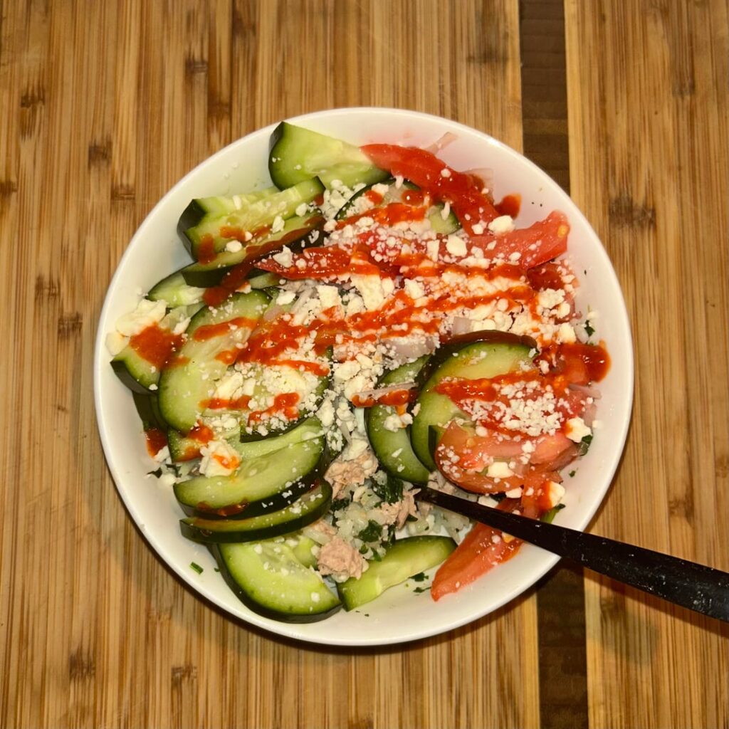 if tuna has 0 fans, I am dead! made a tasty tuna rice bowl for 390~ cal