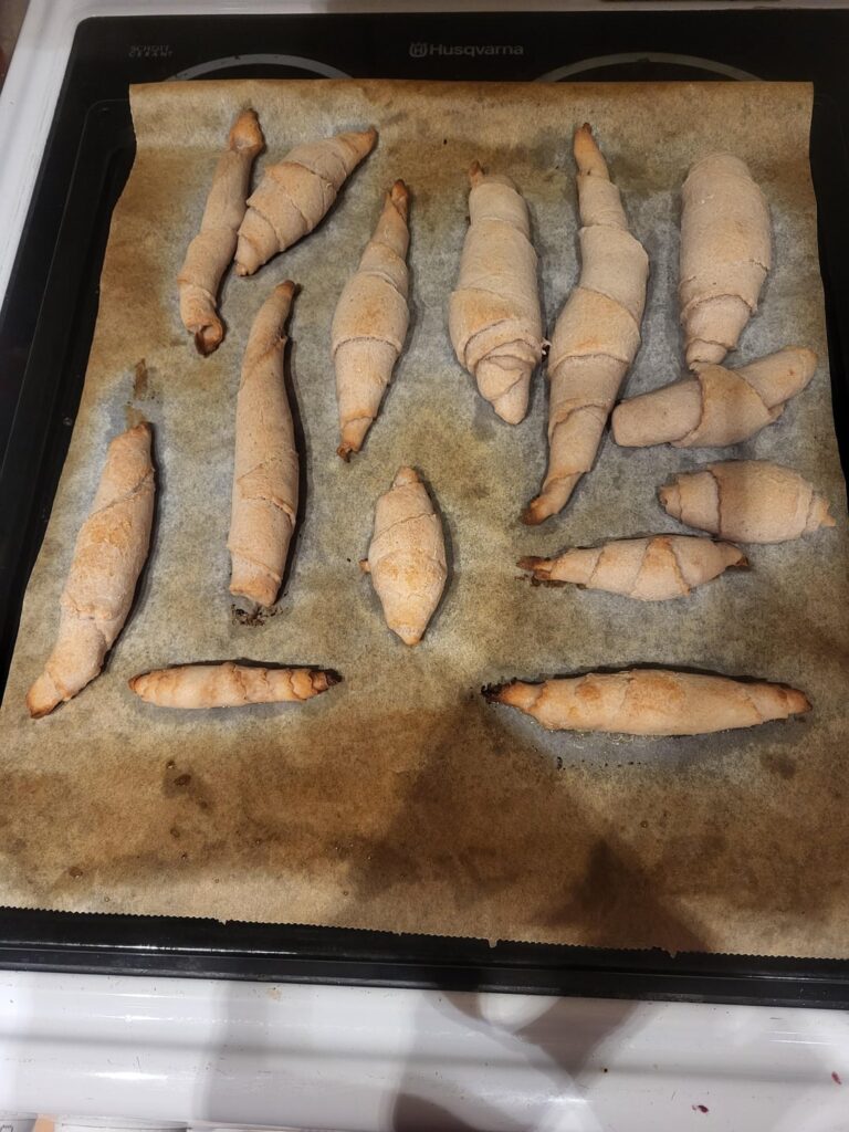 My first attempt at making croissants (gf) they were very... Eh!