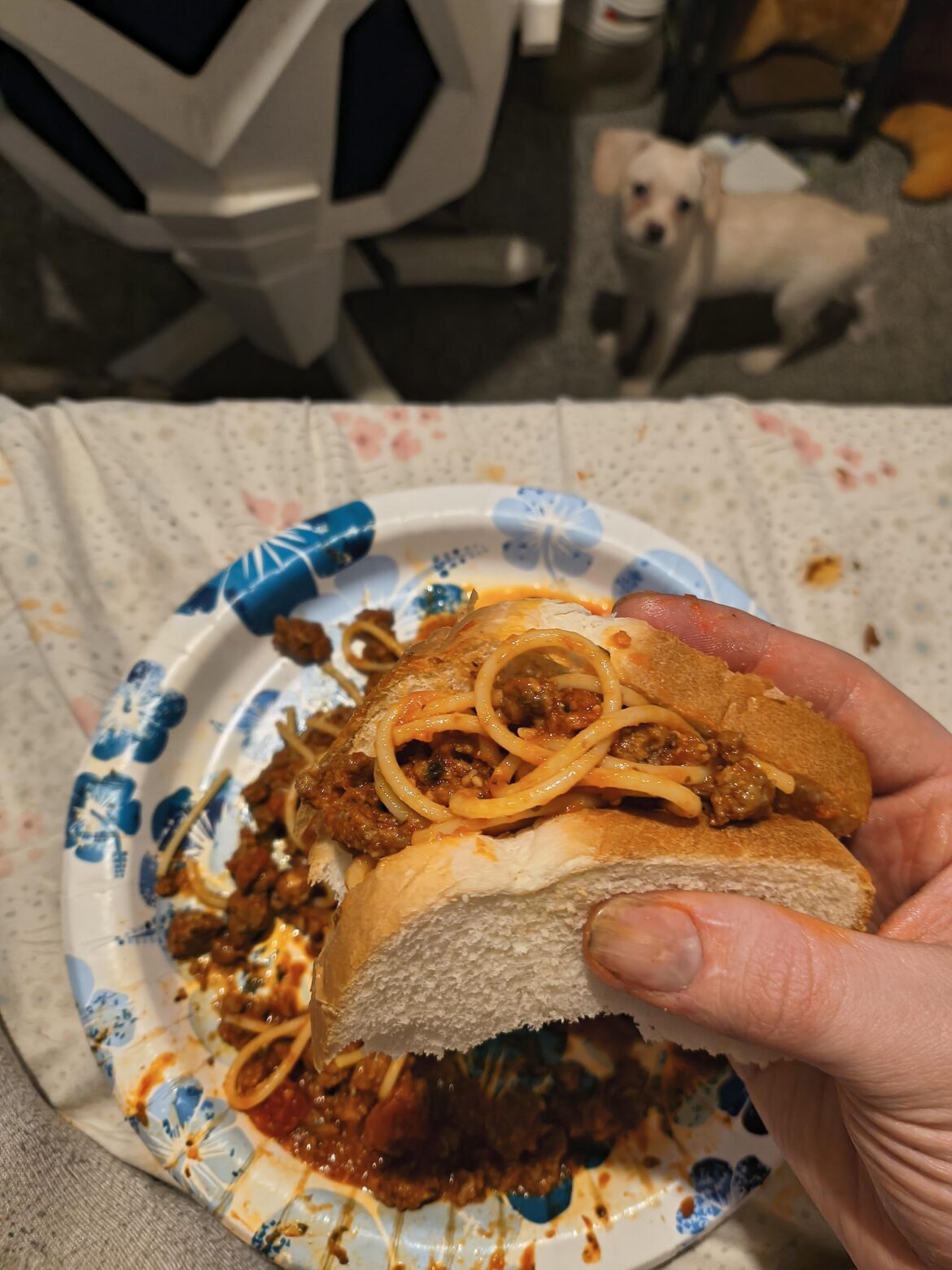 Spaghetti sandwiches are my favorite type of sandwich