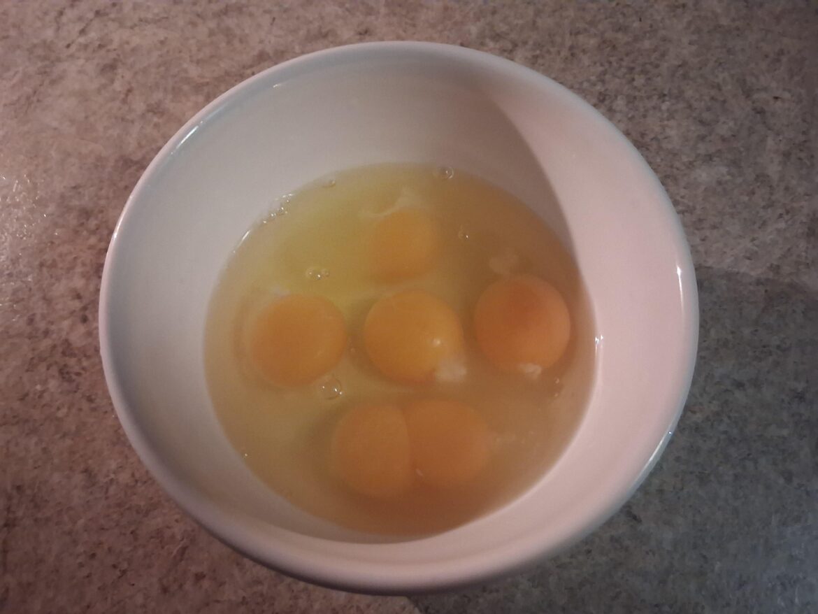 So, I only cracked 5 eggs..