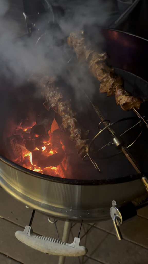 Got a Kabob attachment, for the rotisserie, on Xmas. Got a Kabob attachment, for the rotisserie, on Xmas.