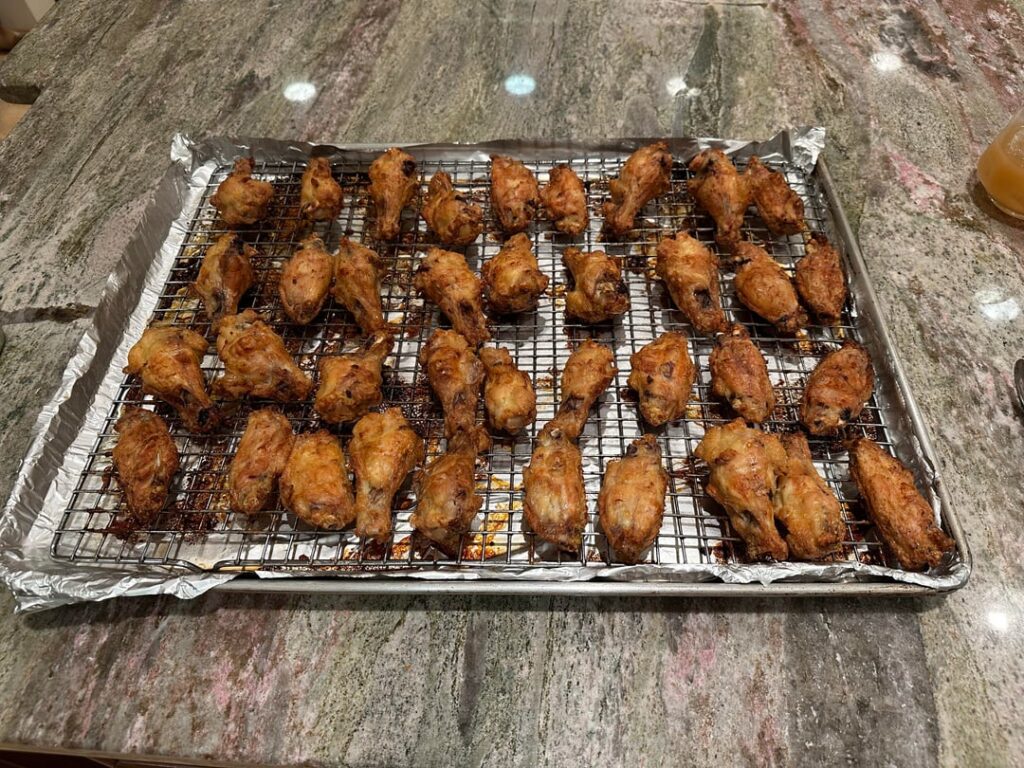 Oven baked wings with homemade buffalo sauce