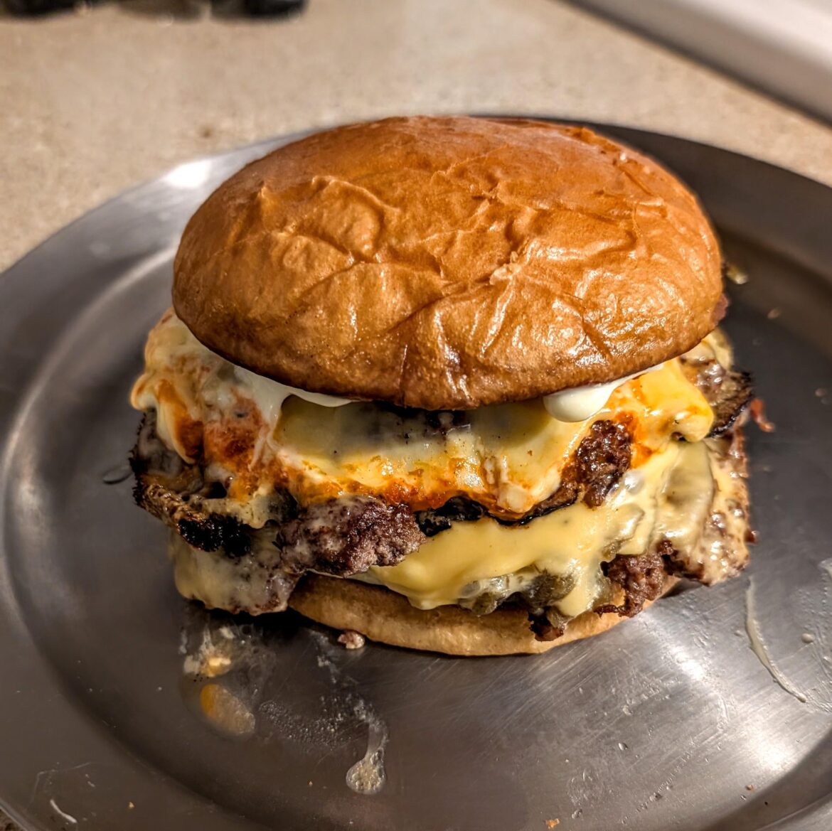 Green Chile cheese burger