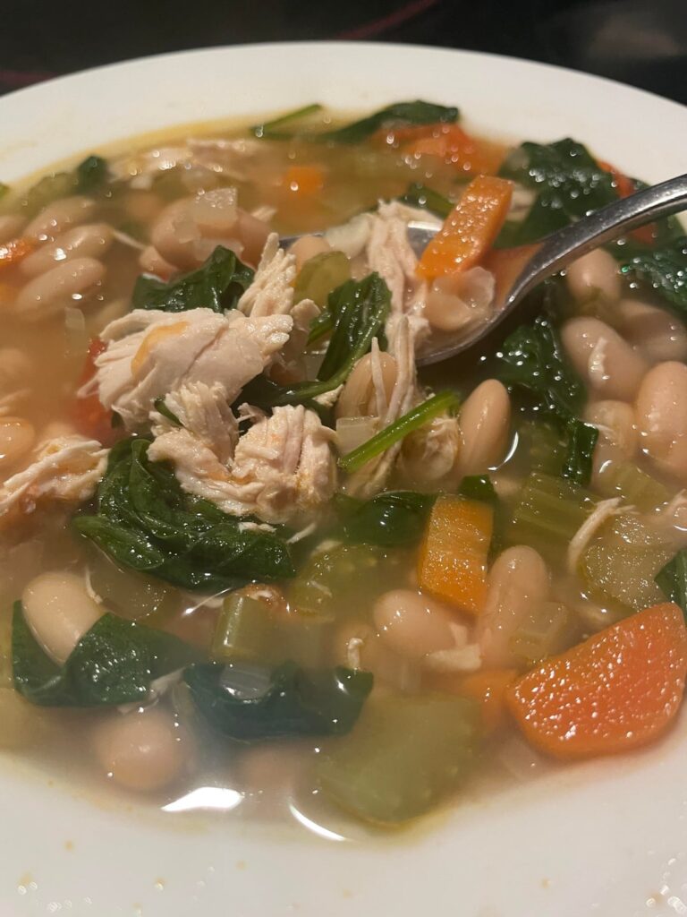 Chicken, white bean, and veggies soup!