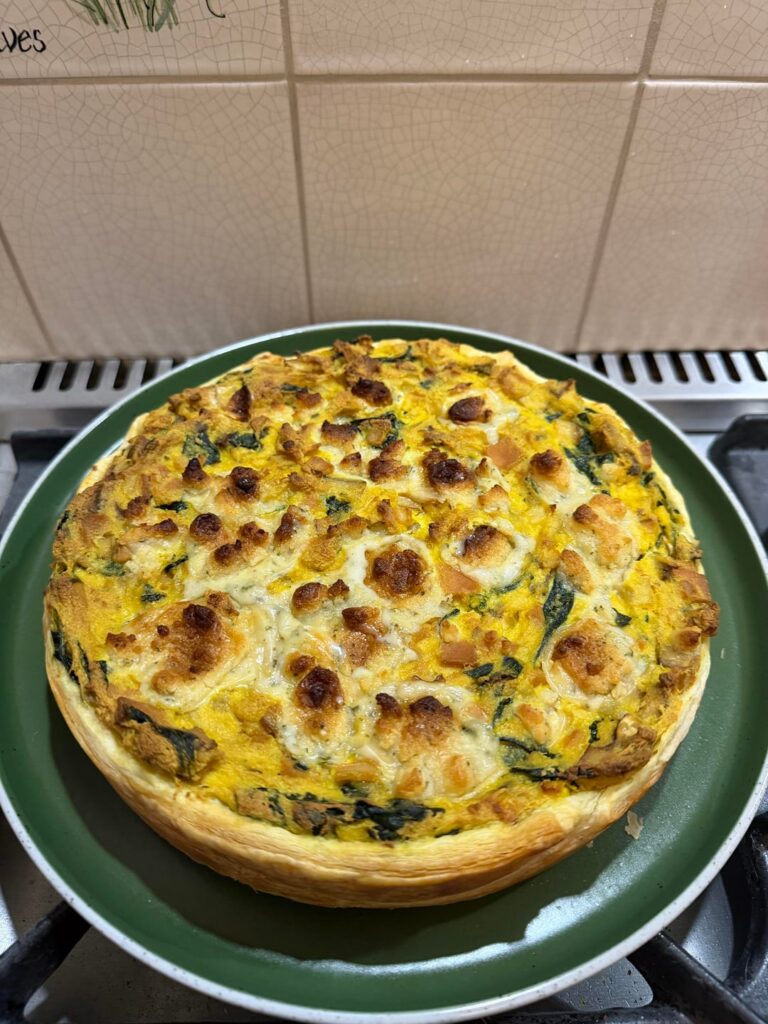 Vegan quiche made from tofu
