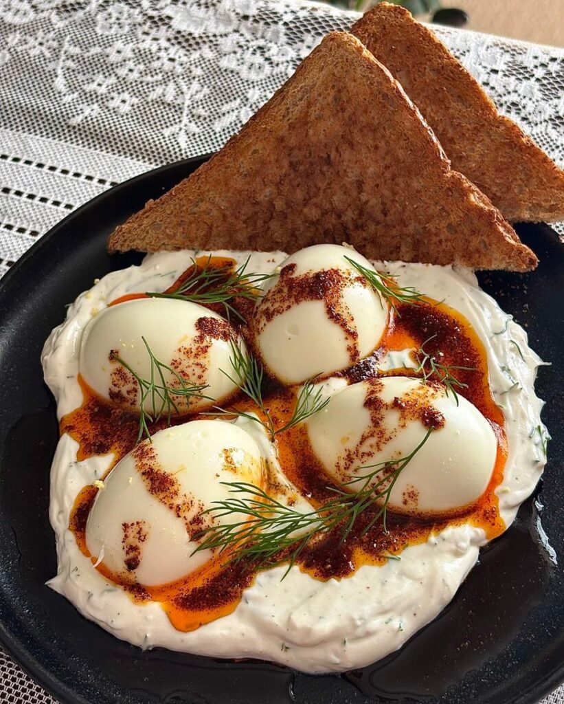 Çilbir Turkish eggs I love this