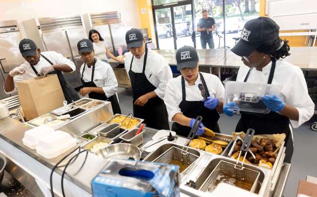 Culinary students at Sonoma Family Meal prepare meals from their homelands for a lunchtime popup Wednesday, July 10, 2024 at the Petaluma kitchen.(Photo by John Burgess/The Press Democrat)