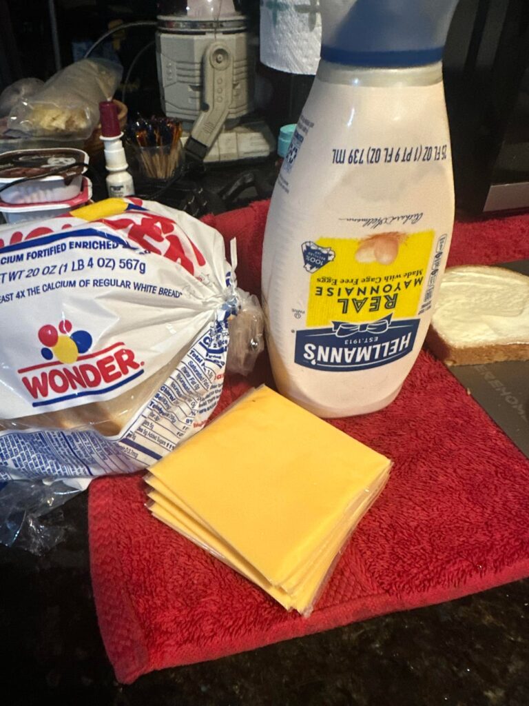 Wonderbread mayo and kraft