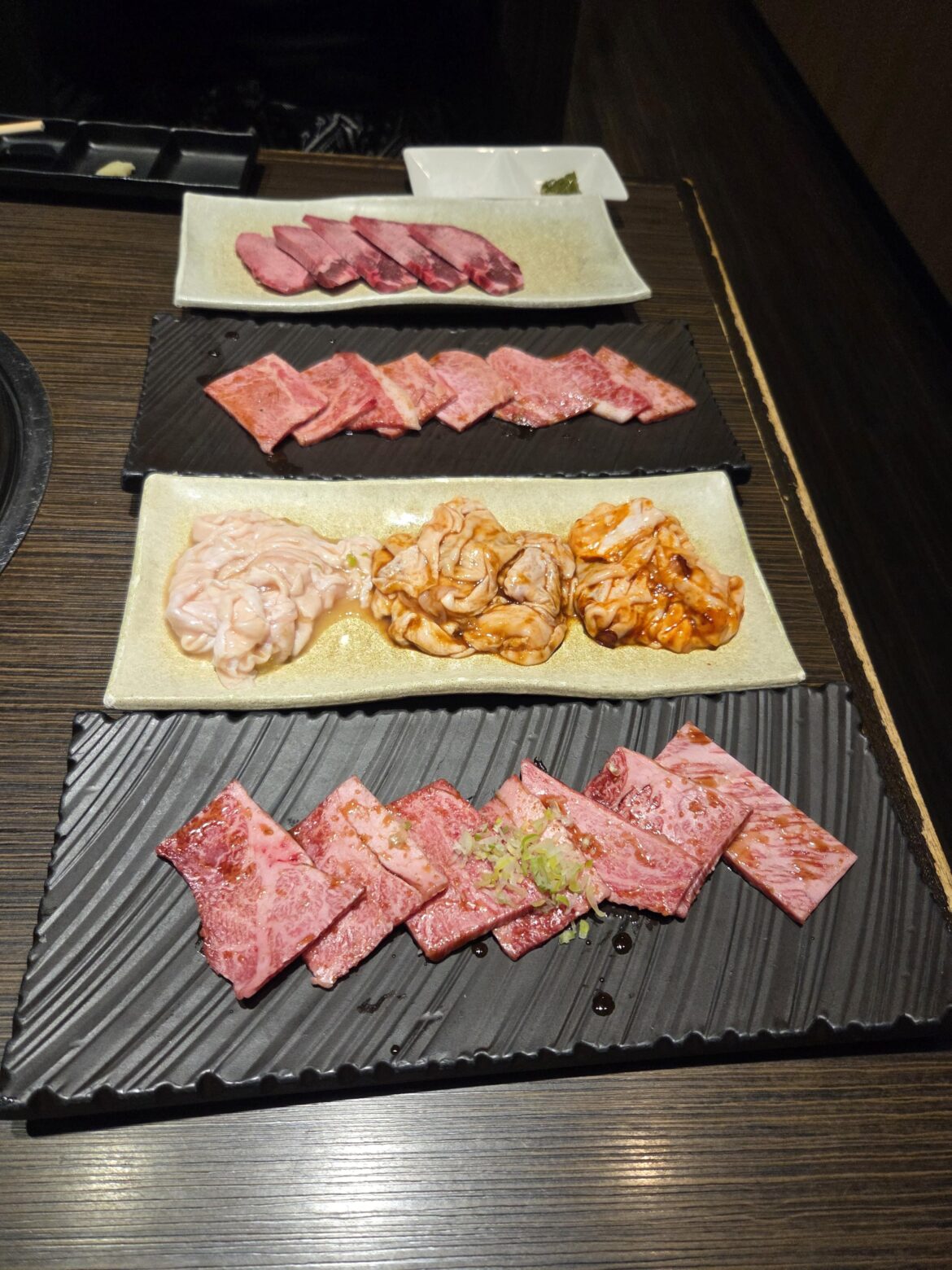 Yakiniku night in Japan – different cuts to grill