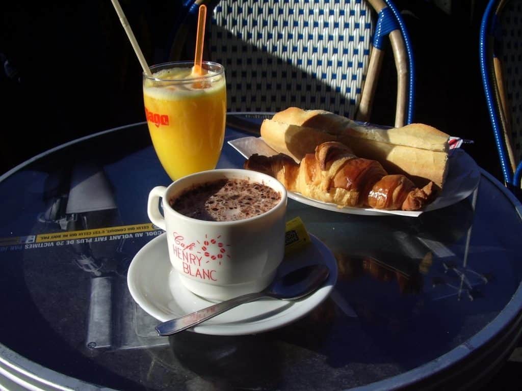 A typical French breakfast.
