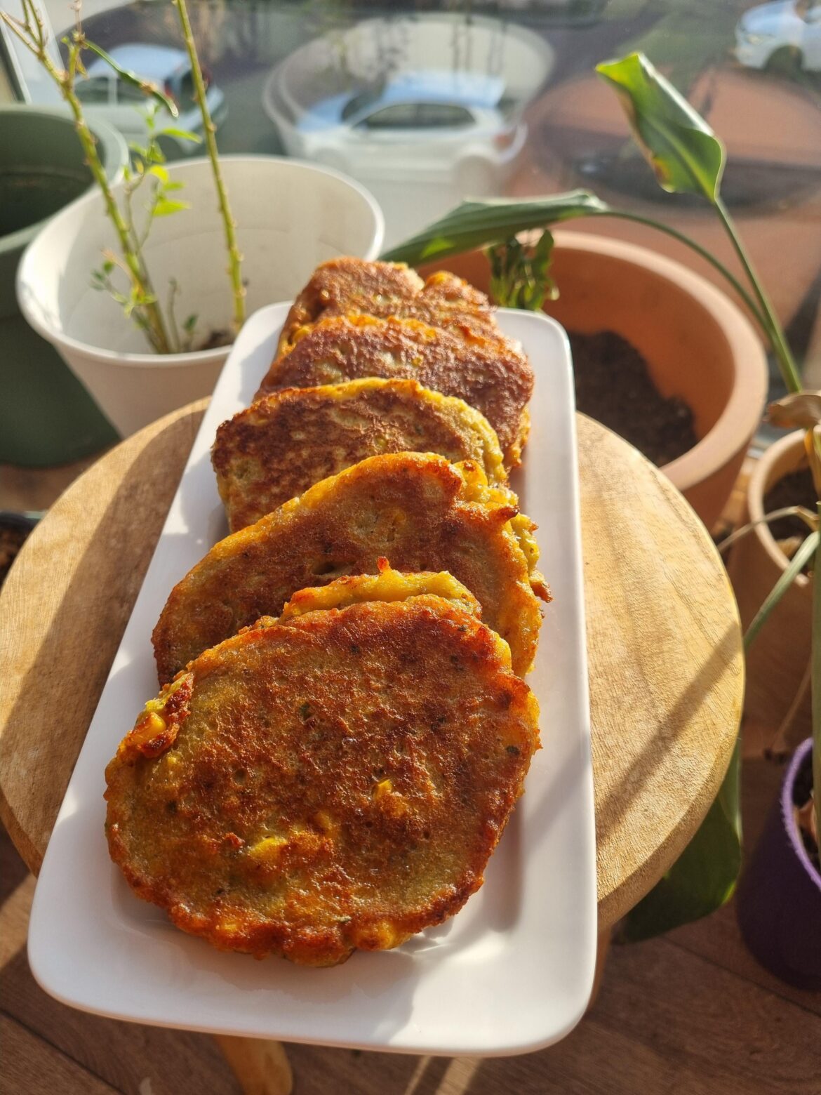 Corn chilli and lime pancakes