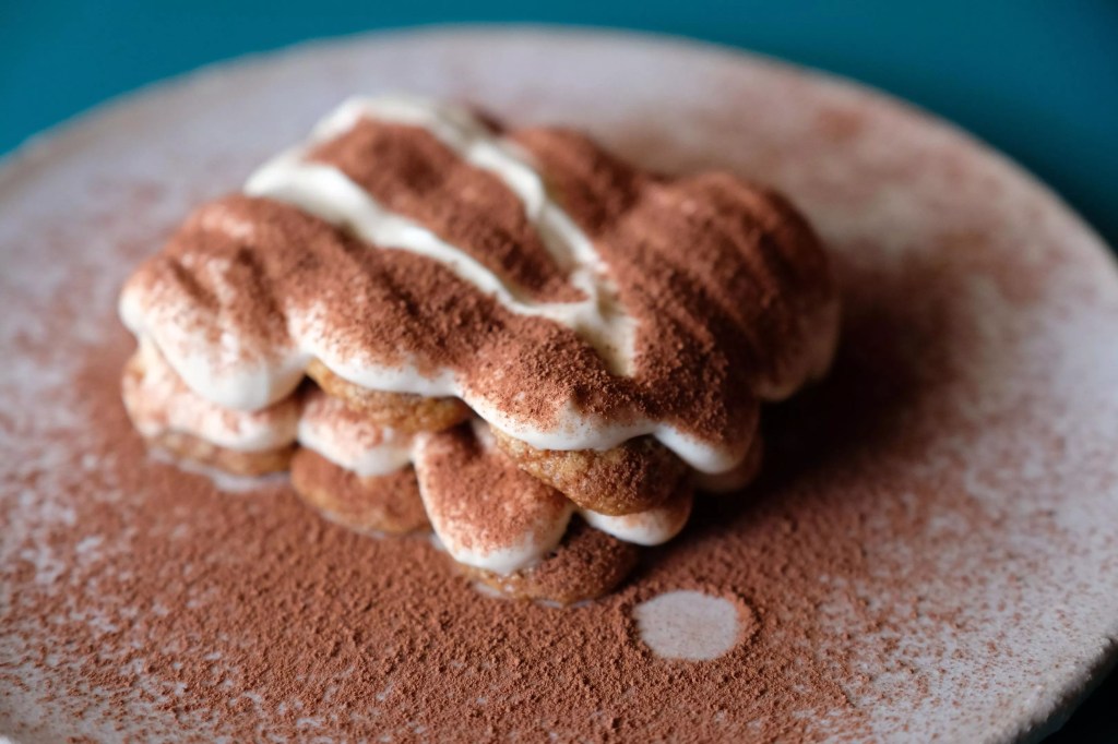 The tiramisu is layered to perfection.