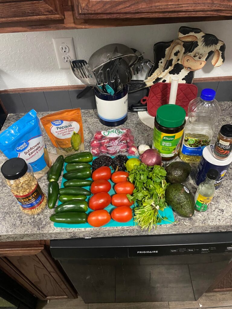 Pipian Chipotle Red with Radish and Avocado