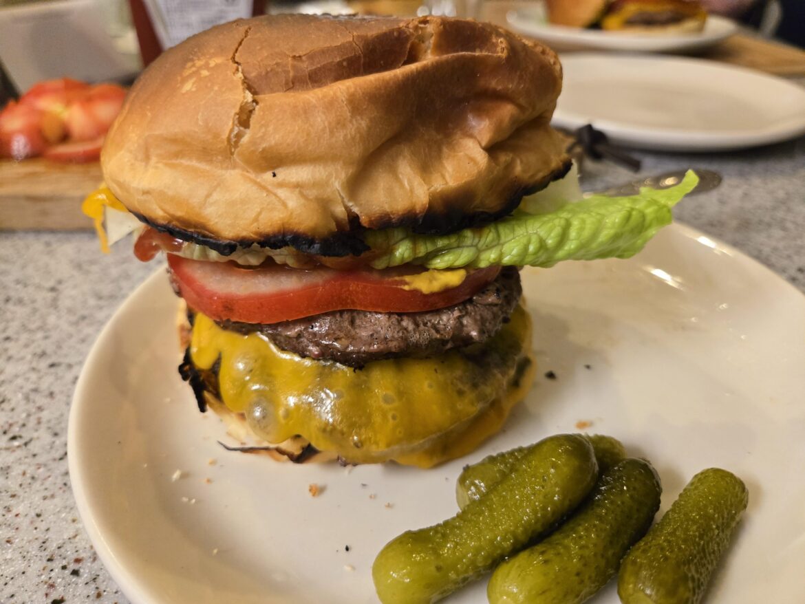Bottom bun shrunk on the grill