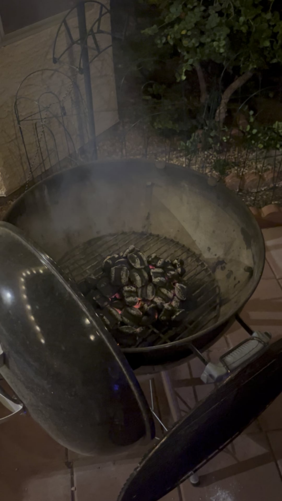 Desperate times boys…I forgot to buy charcoal for my ranchera for my lunches and all fry’s had was Kroger brand mesquite briquettes…will keep you updated on how they are lol