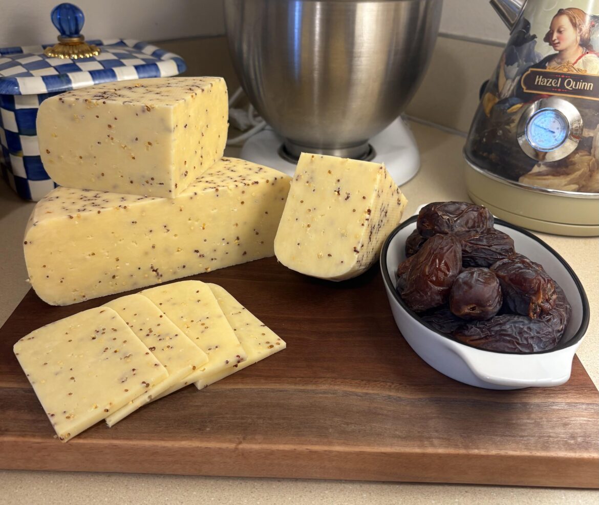 Homemade toasted mustard seed Edam style cheese. This is going in the permanent rotation. It’s delicious.