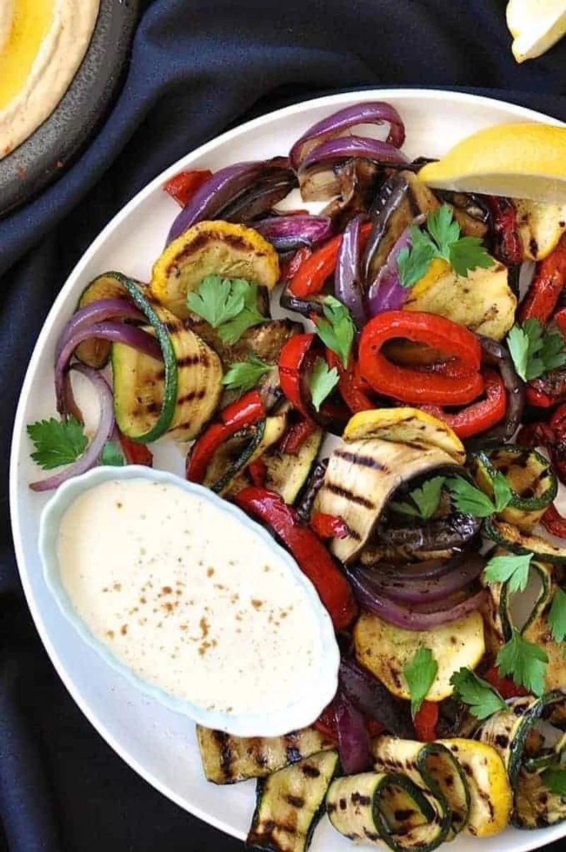 Grilled Veggie and Hummus Plate