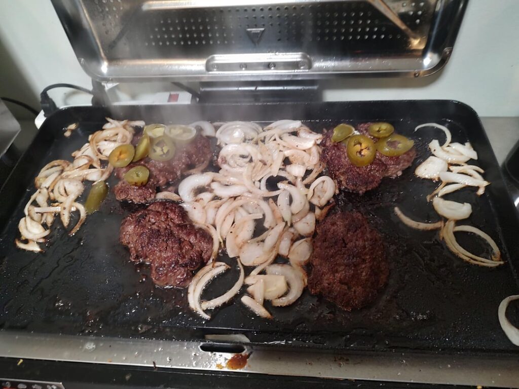 Spicy jalapeno and grilled onion smashies