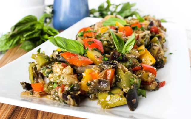 Eggplant and Bell Pepper Caponata