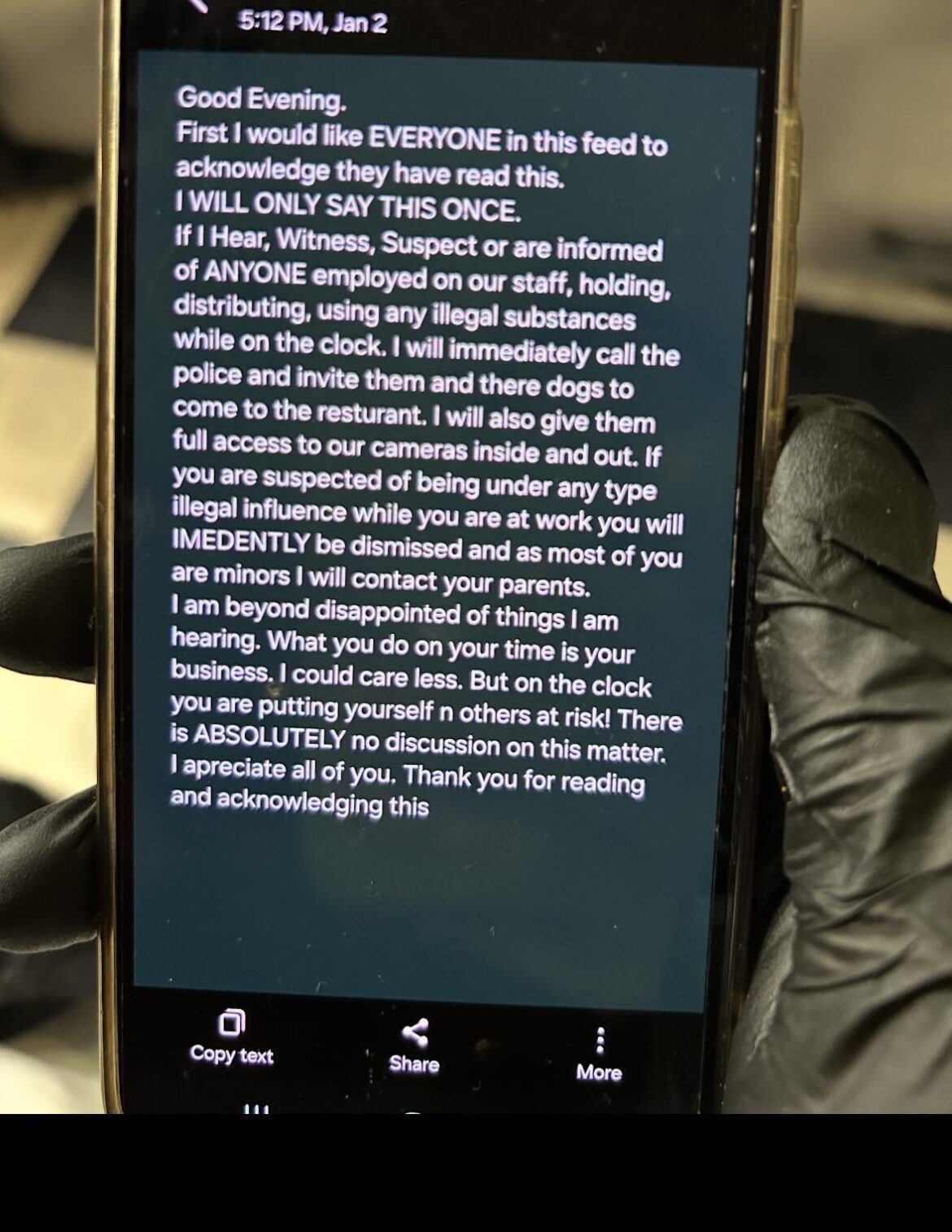 Oof. Embarrassing KM text to my buddy. Someone needs to tell him…..