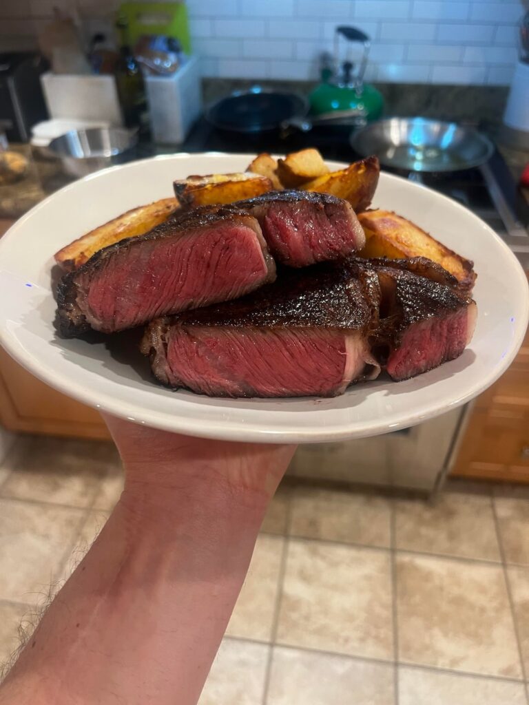 1” ribeye reverse sear