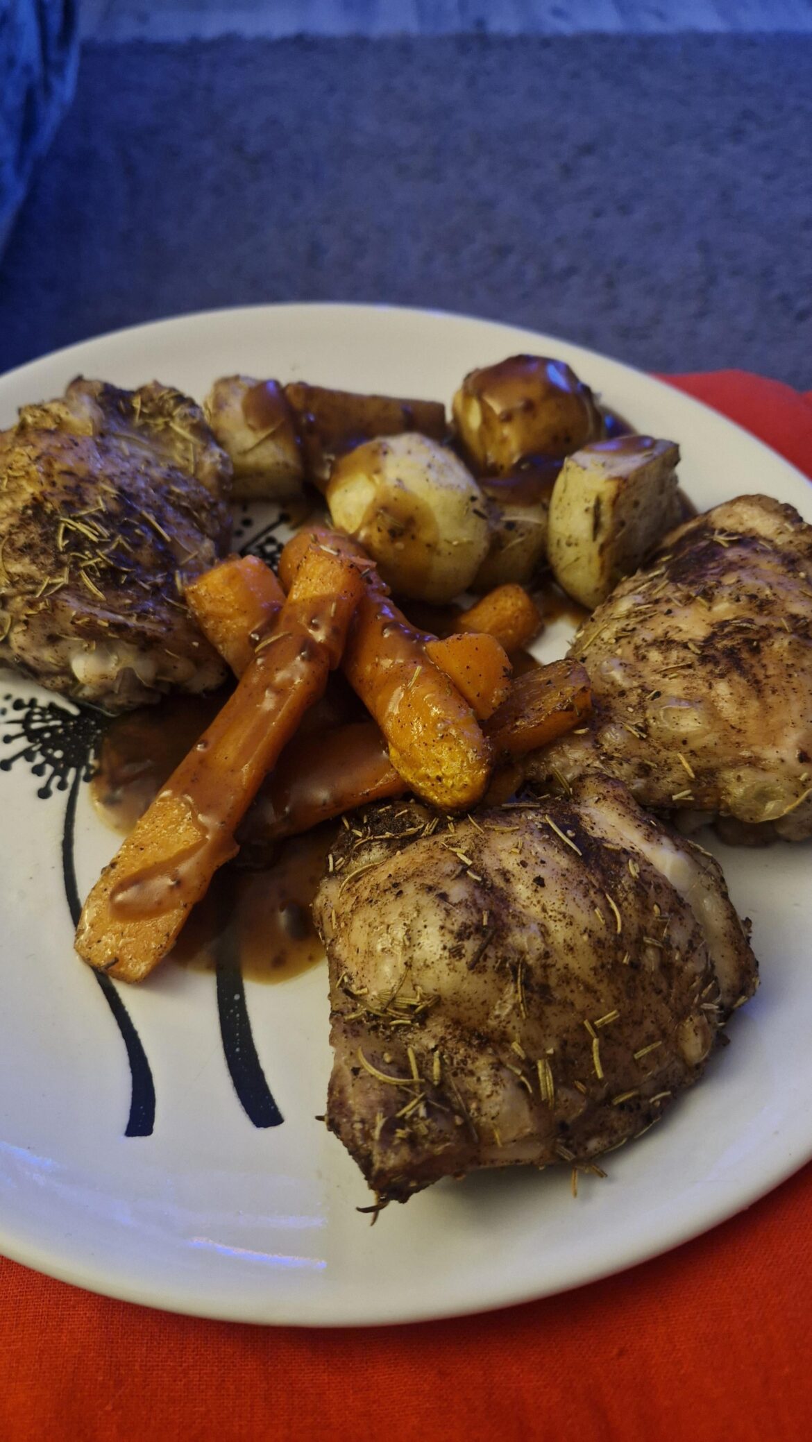 Best i could throw together after a 26 hour shift. One pan chicken potatoes and carrots