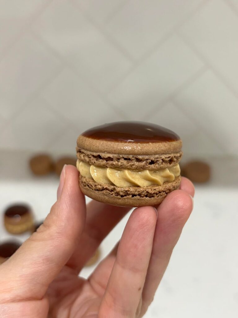 I made chocolate macaron shells for the first time!