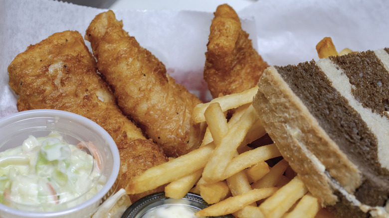 Typical fish fry spread