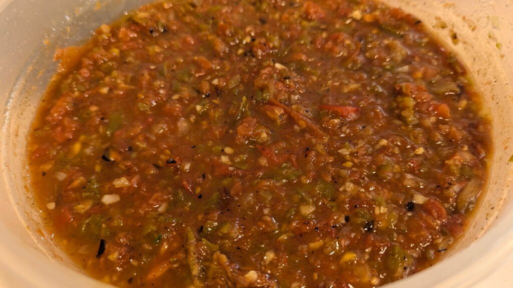 Roasted roja salsa and Arbol salsa