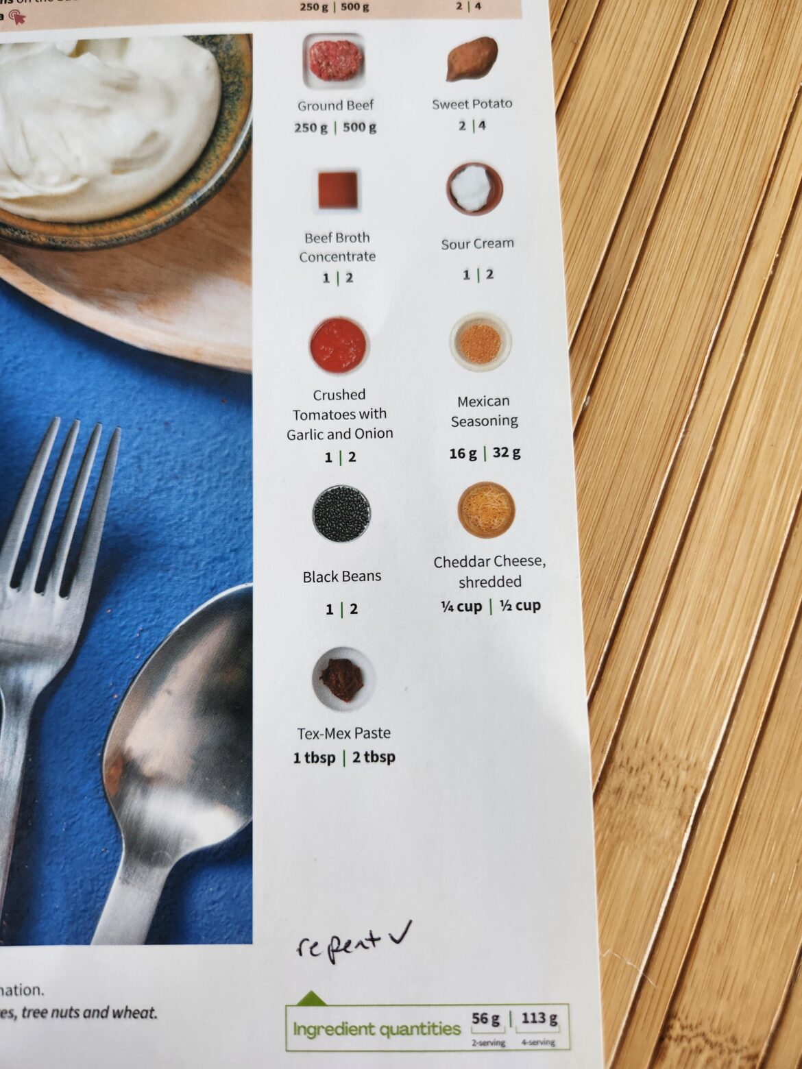 What does the green box at the bottom of the ingredient list mean?