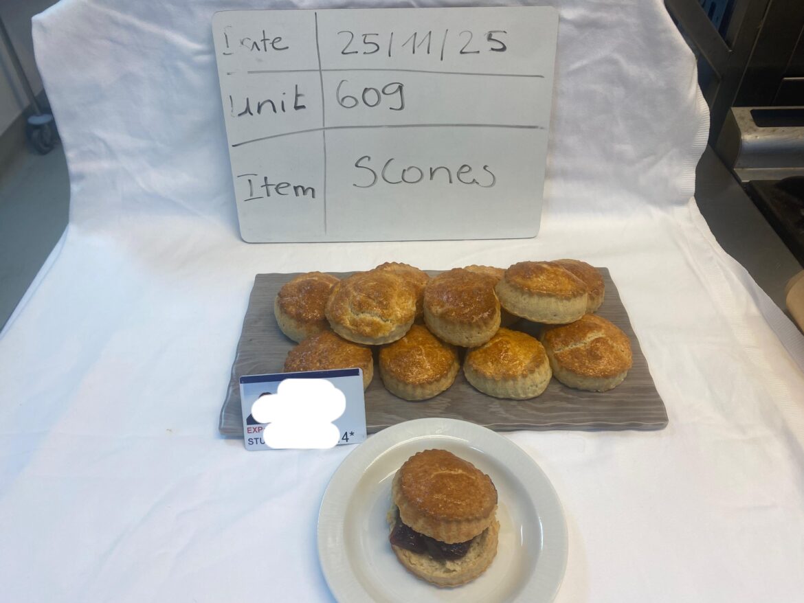 Scones baked for exam