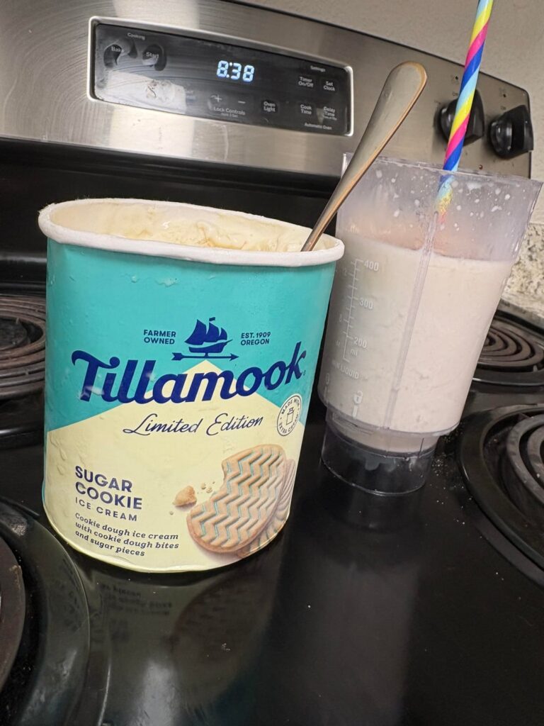 I made a milkshake out of it and put cinnamon on top, 8/10