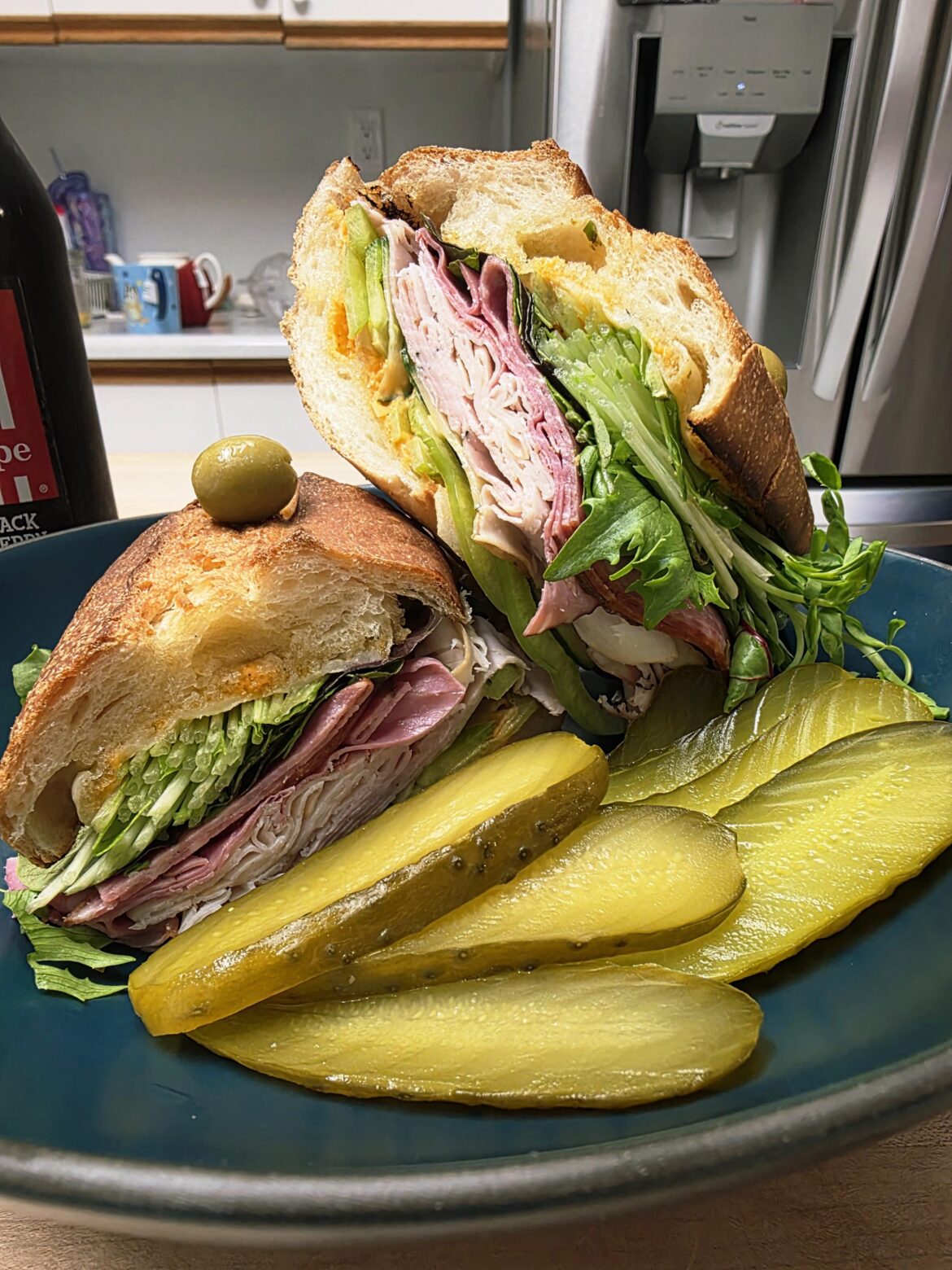 Mixed deli sandwich on homemade bread