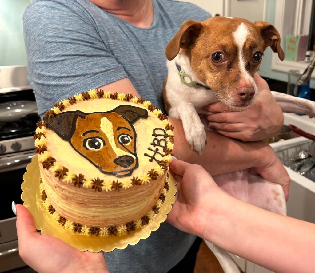 Surprised my friend with her dog on a cake
