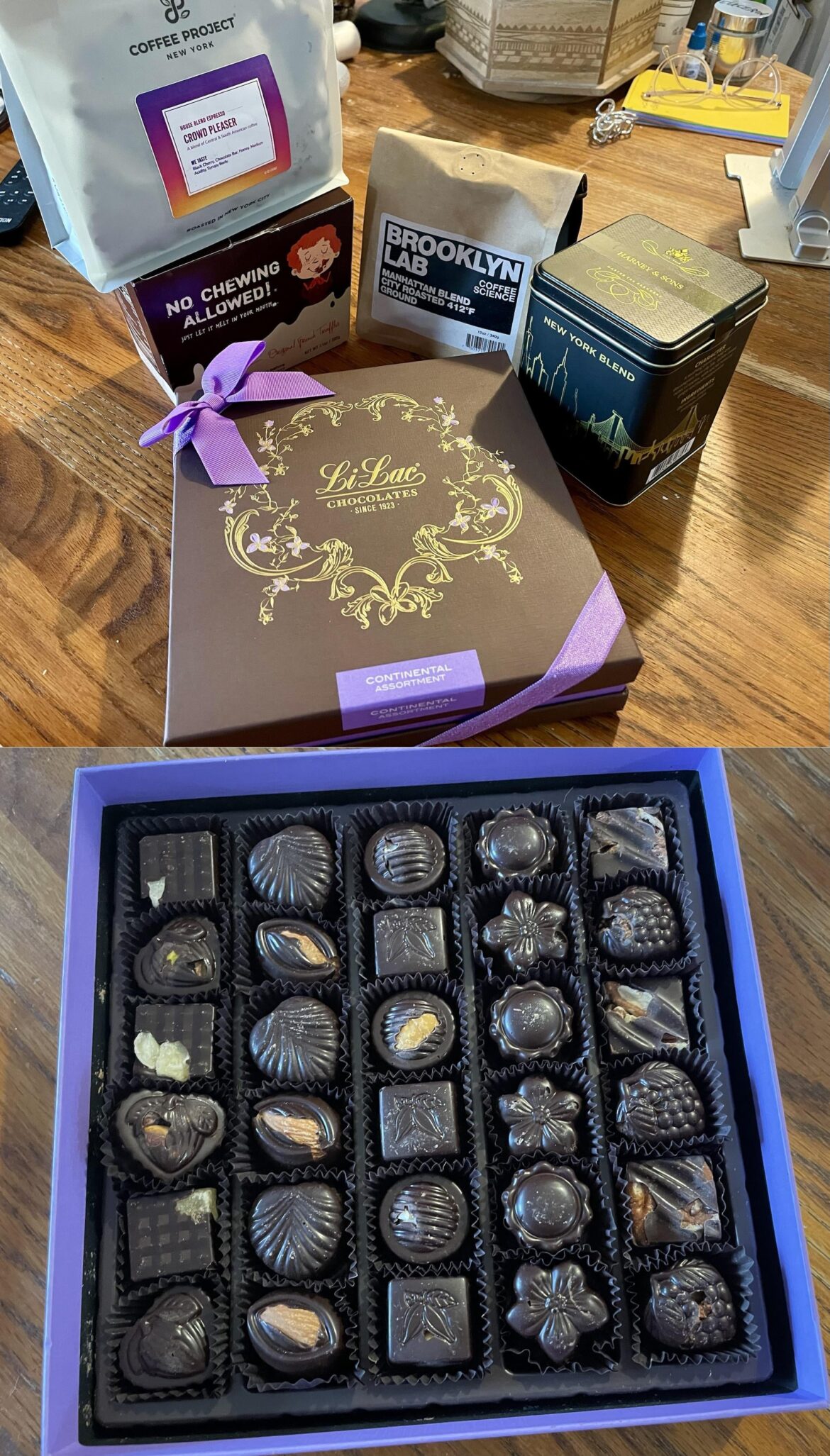 NYC treats for the folks: coffee, tea, chocolate