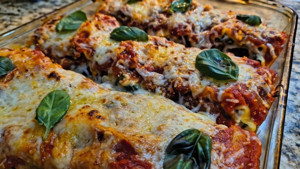 Sweet Italian Sausage & Spinach Lasagna Roll Ups for New Year's Dinner
