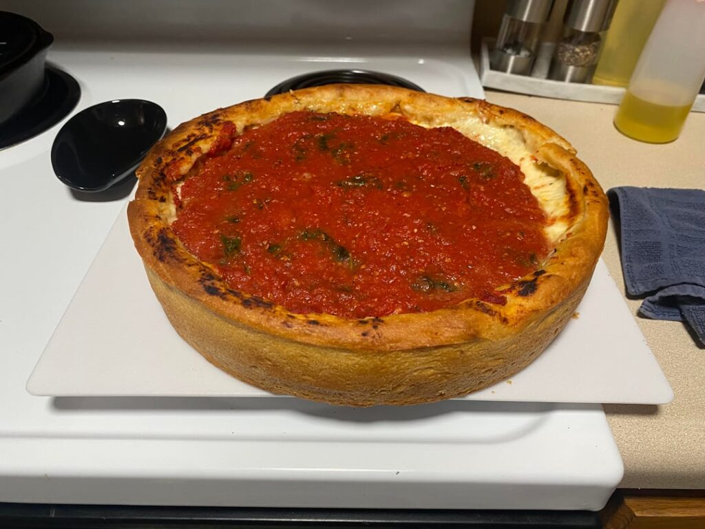 Homemade Chicago deep dish