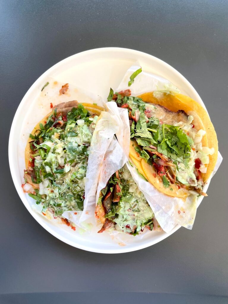 Quick adobada lunch from Tacos el Gordo in San Diego