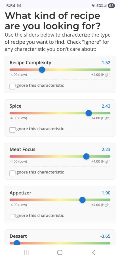Set "Meat Focus" to max for good slow-cooking recipes