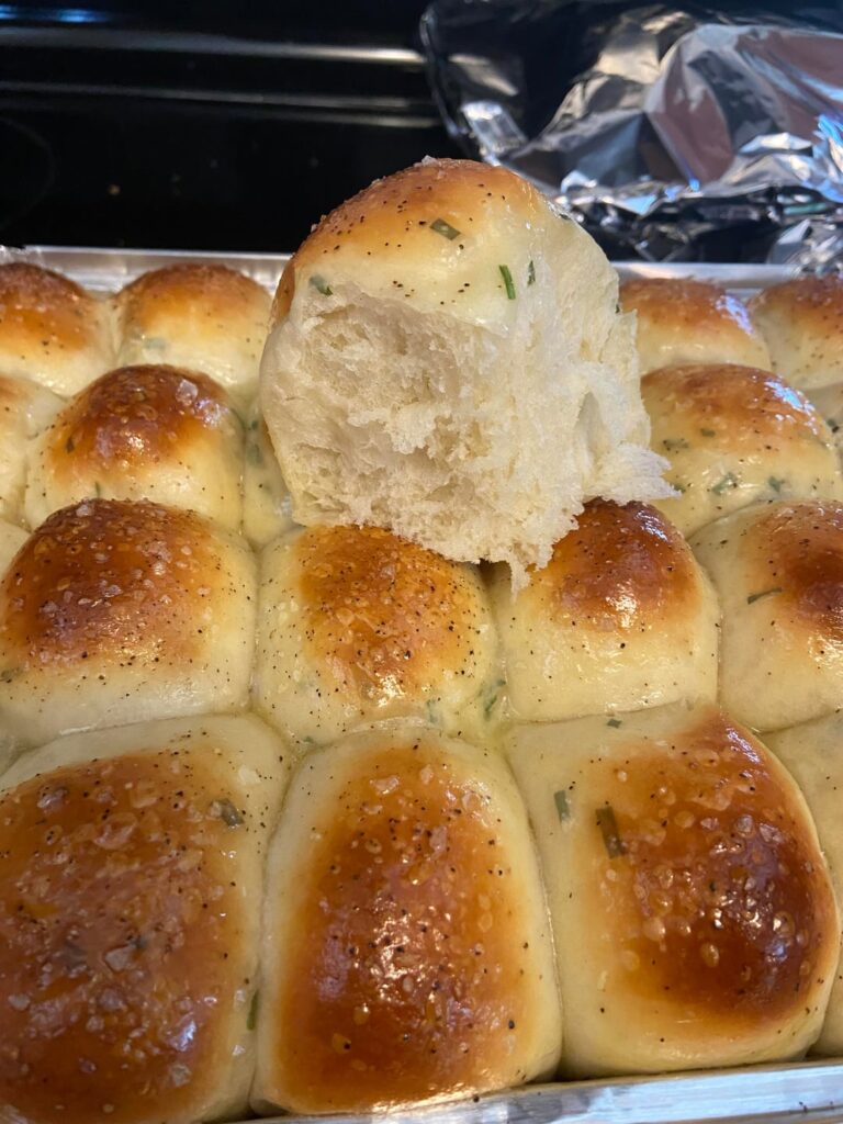 Nothing like hot fluffy rolls to combat the cold!