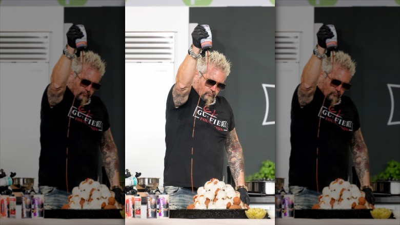 Guy Fieri doing a cooking demo
