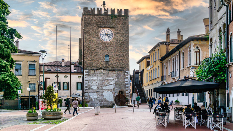 The Clock Tower in Ferretto Square in Mestre, Italy