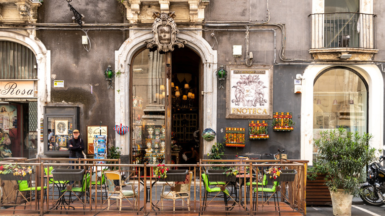 Exterior of an enoteca in Italy