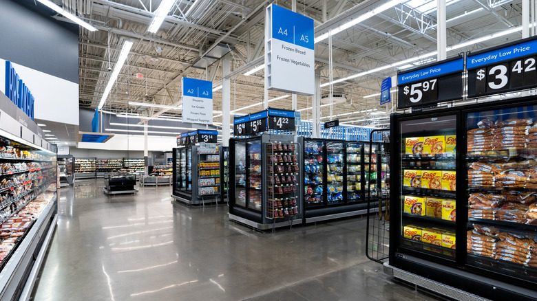 frozen food section at Walmart