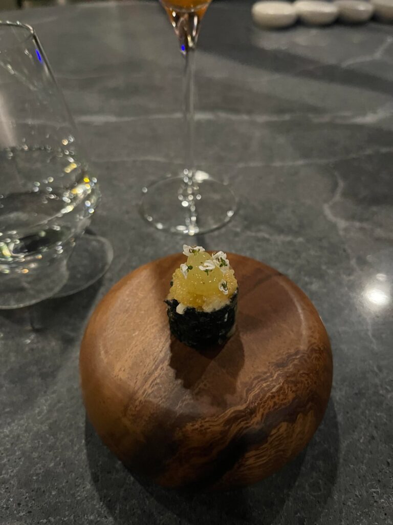 Atsumeru has a solidly curated vegetarian tasting menu (and even custom print the take-home 🥹)