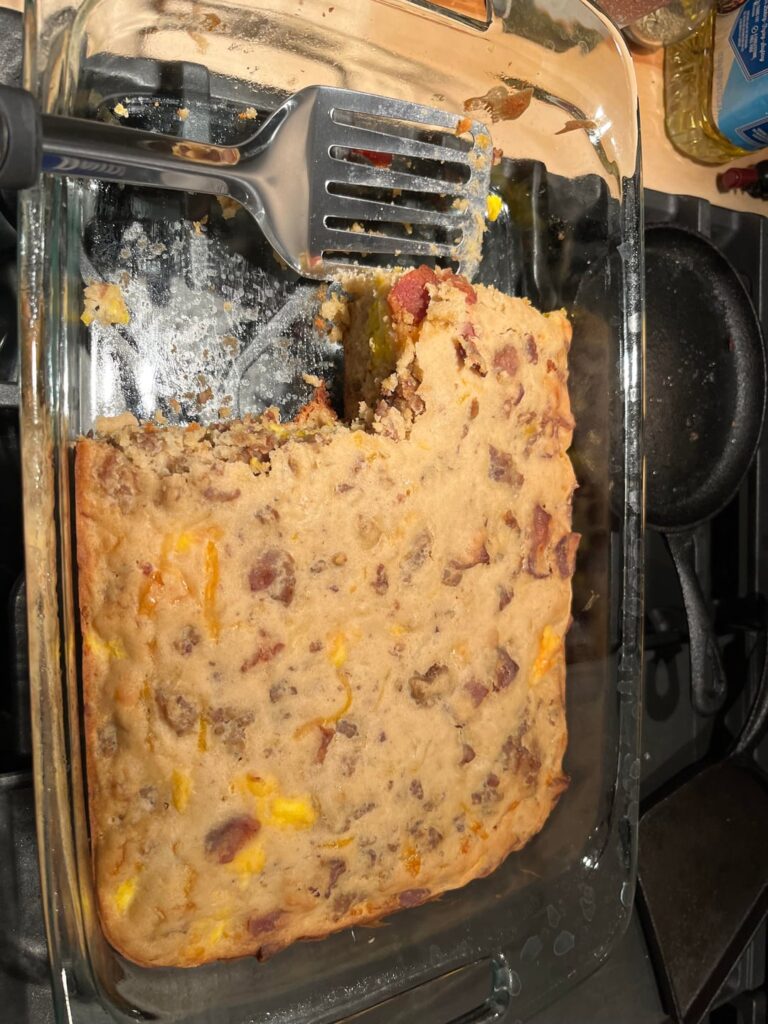 “McGriddle” breakfast casserole